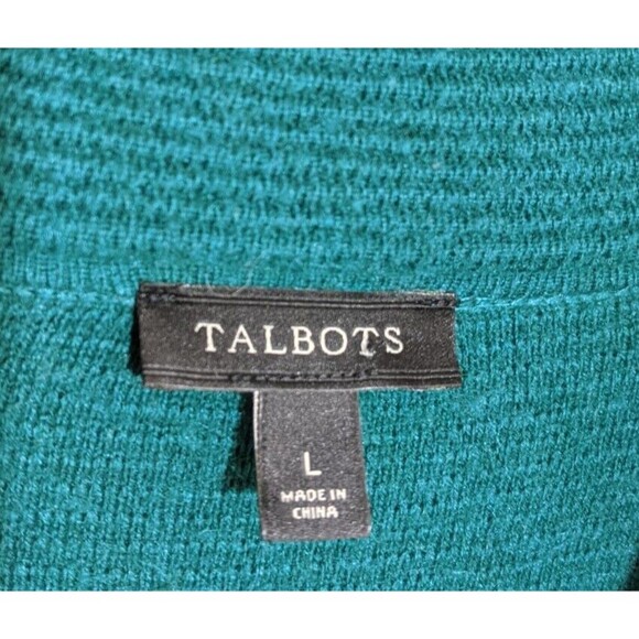 Talbots Cardigan Sweater Open Front Knit Ribbed Casual Large - Picture 6 of 6